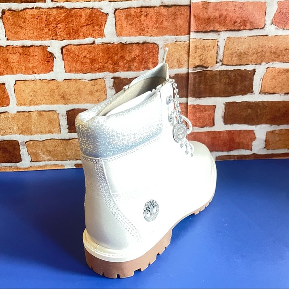 TIMBERLAND WOMEN’s PREMIUM 6 IN WATERPROOF BOOT LT GREY FULL GRAIN - Picture 3 of 7